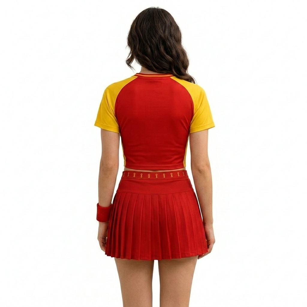 FIFA 2026 North Macedonia Football Themed Two Piece Skirt Set For Women