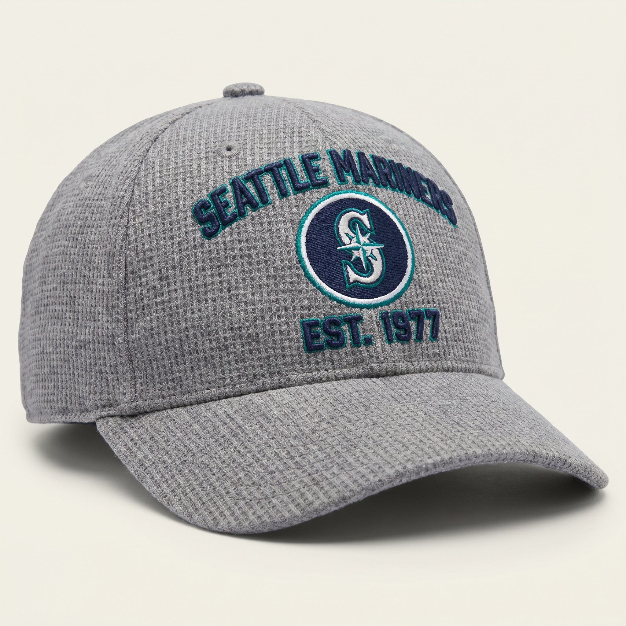 Seattle Mariners Waffle Knit Cap in Gray