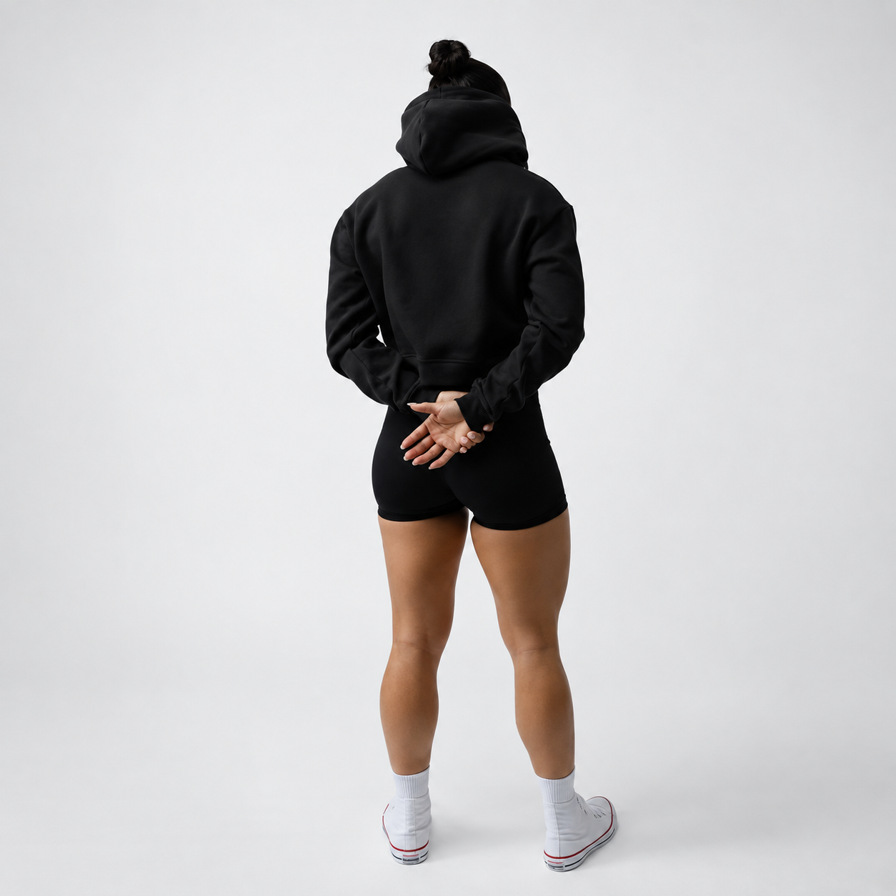 Cropped Pullover Hoodie With Long Sleeve For Women