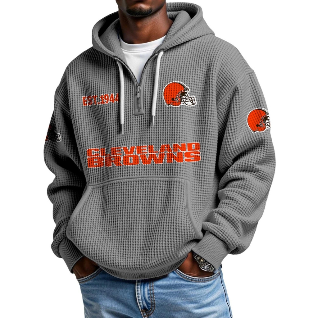 Browns EST 1944 Waffle Quarter Zip Hoodie