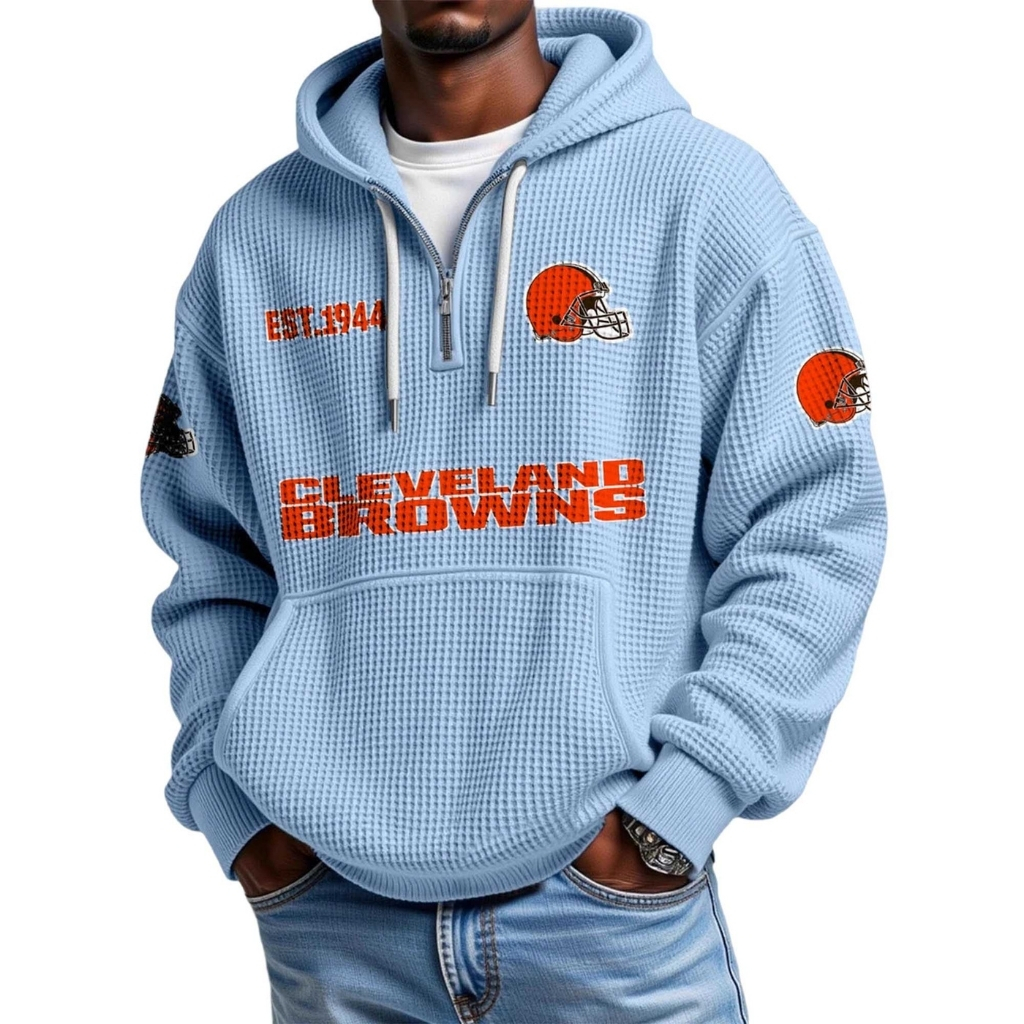 Browns EST 1944 Waffle Quarter Zip Hoodie