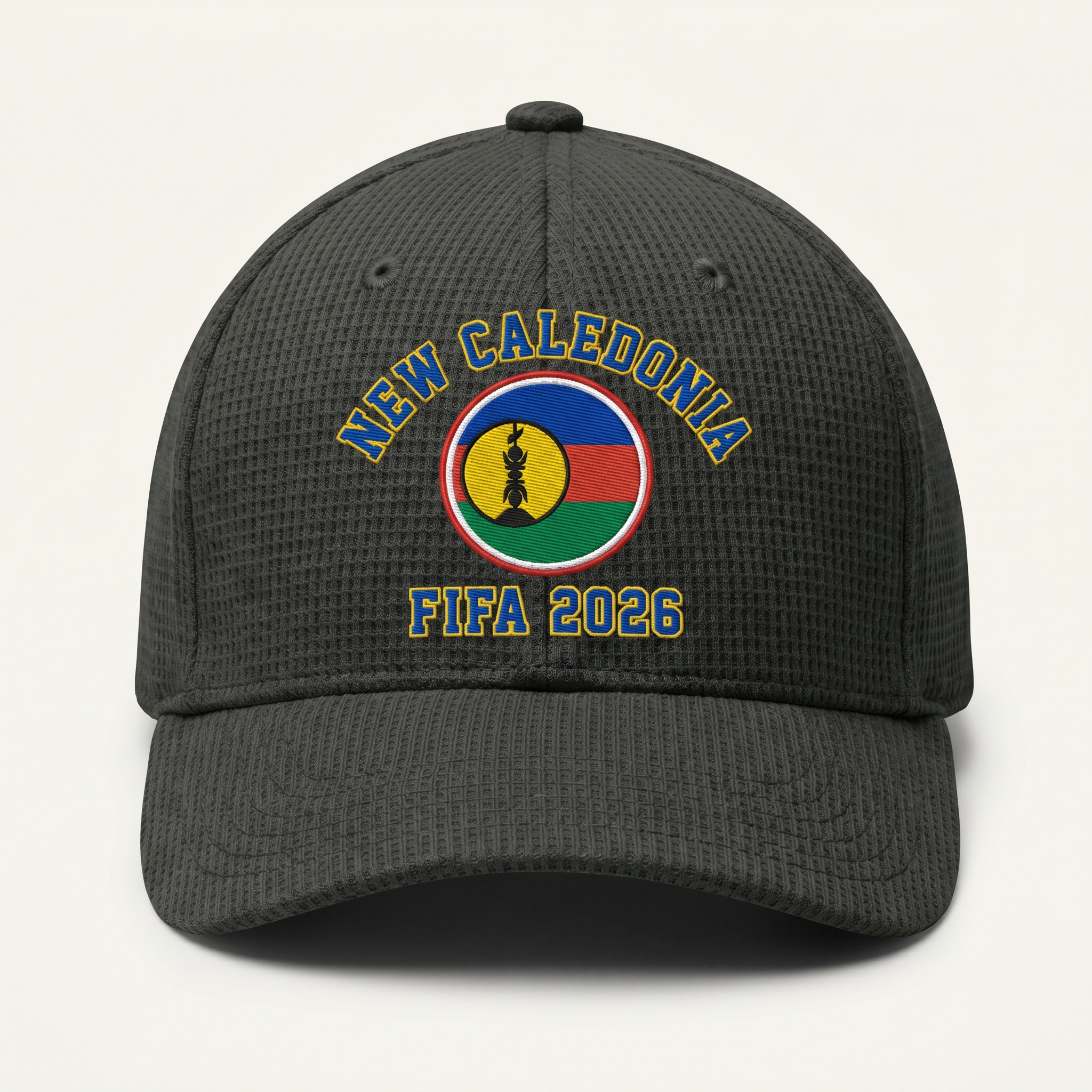 FIFA 2026 New Caledonia Waffle Knit Cap in Dark Gray