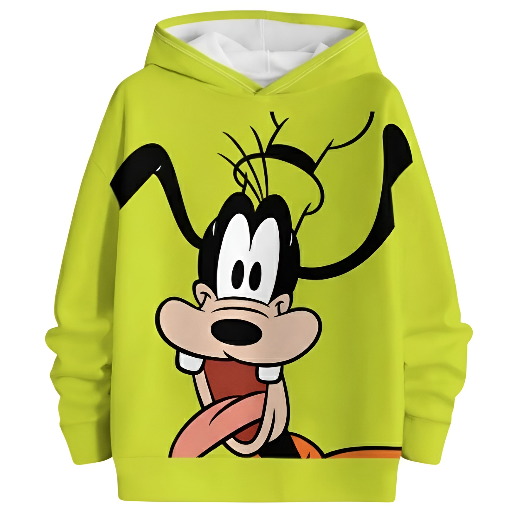 Casual Pullover With Cartoon Character Design With Hood
