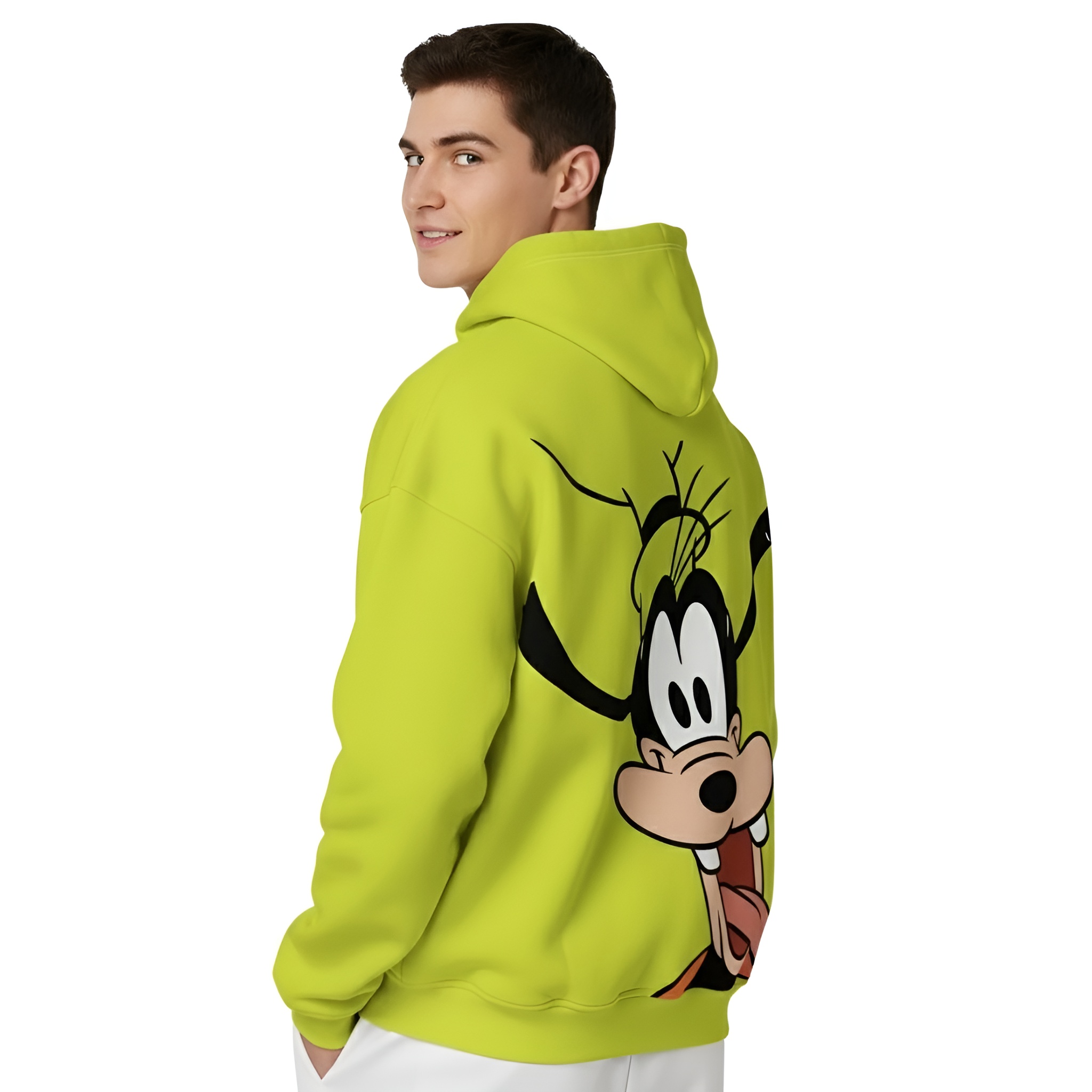 Casual Pullover With Cartoon Character Design With Hood