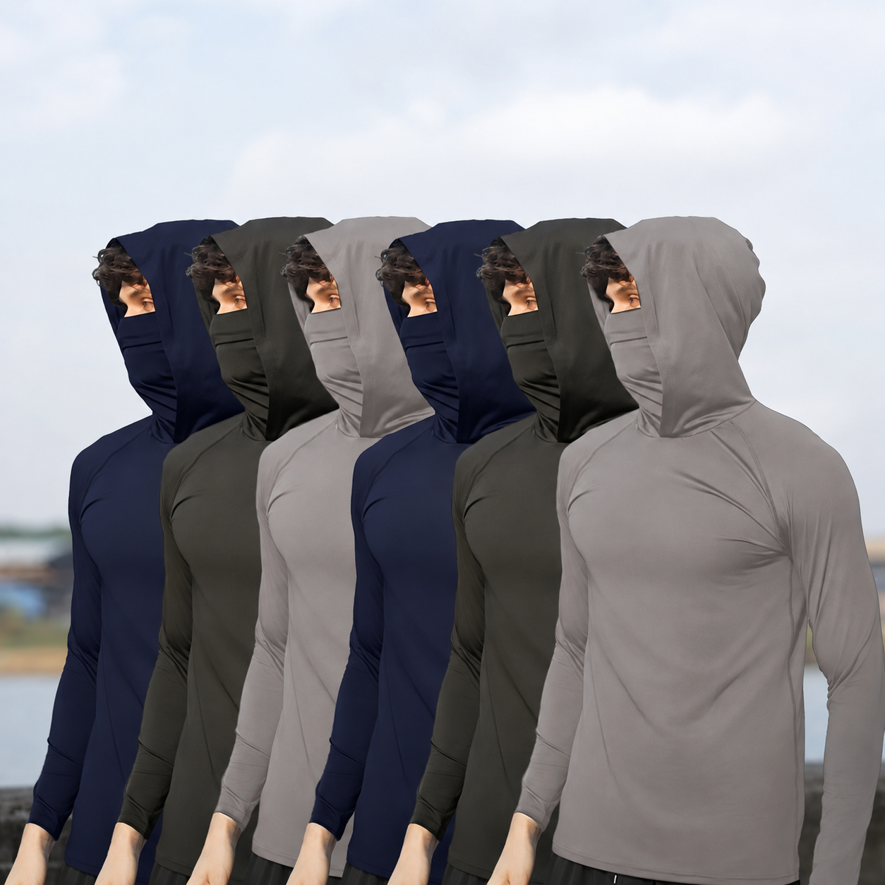 Lightweight Slim Fit Pullover Hoodie Long Sleeve Top For Men