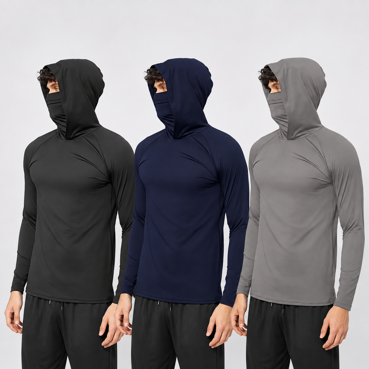 Lightweight Slim Fit Pullover Hoodie Long Sleeve Top For Men