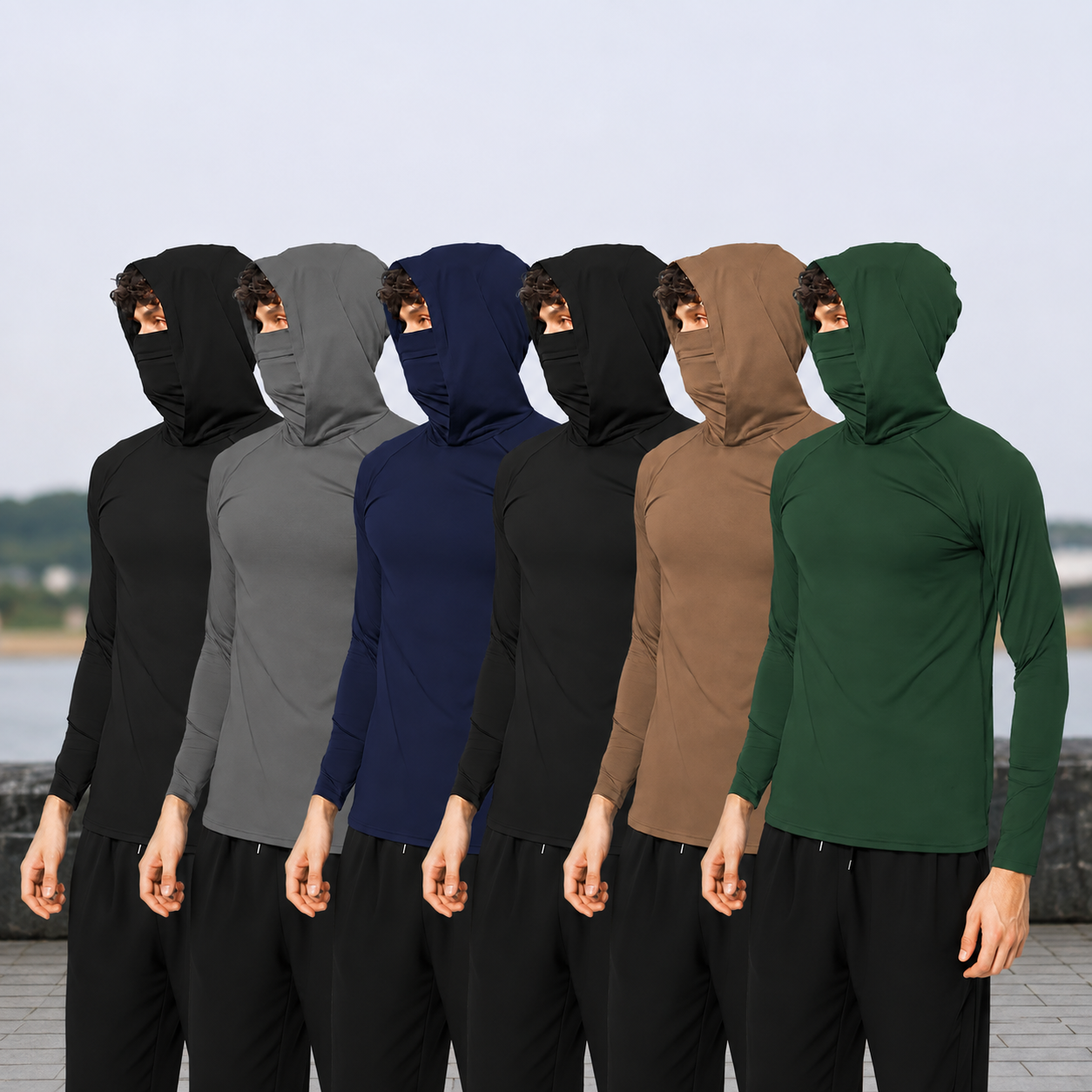 Lightweight Slim Fit Pullover Hoodie Long Sleeve Top For Men