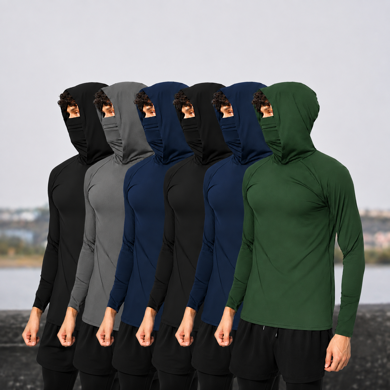 Lightweight Slim Fit Pullover Hoodie Long Sleeve Top For Men