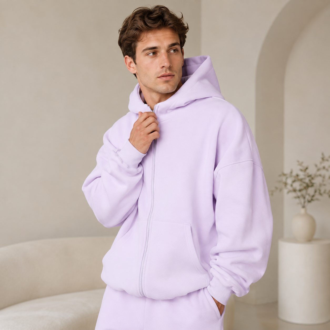 Pastel Oversized Zip Hoodie
