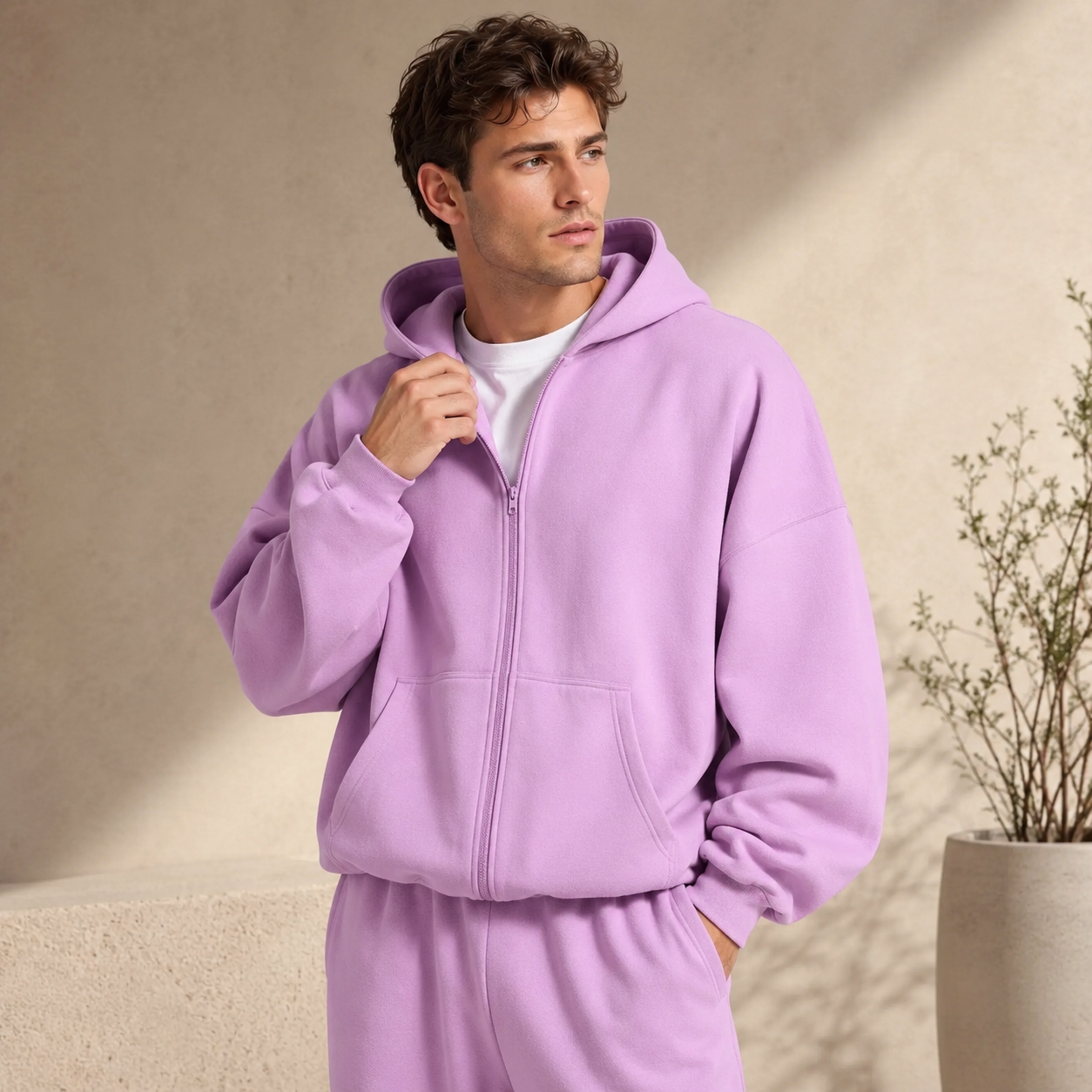 Pastel Oversized Zip Hoodie