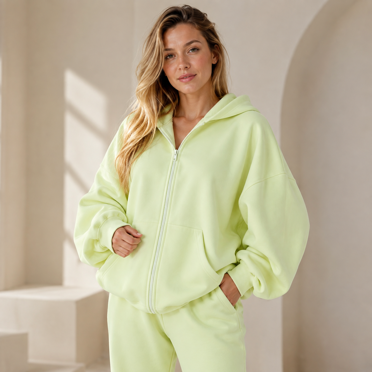 Pastel Oversized Zip Hoodie