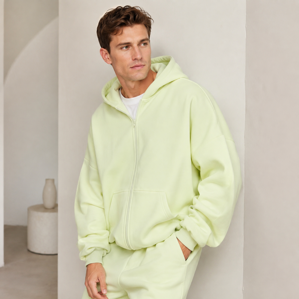 Pastel Oversized Zip Hoodie