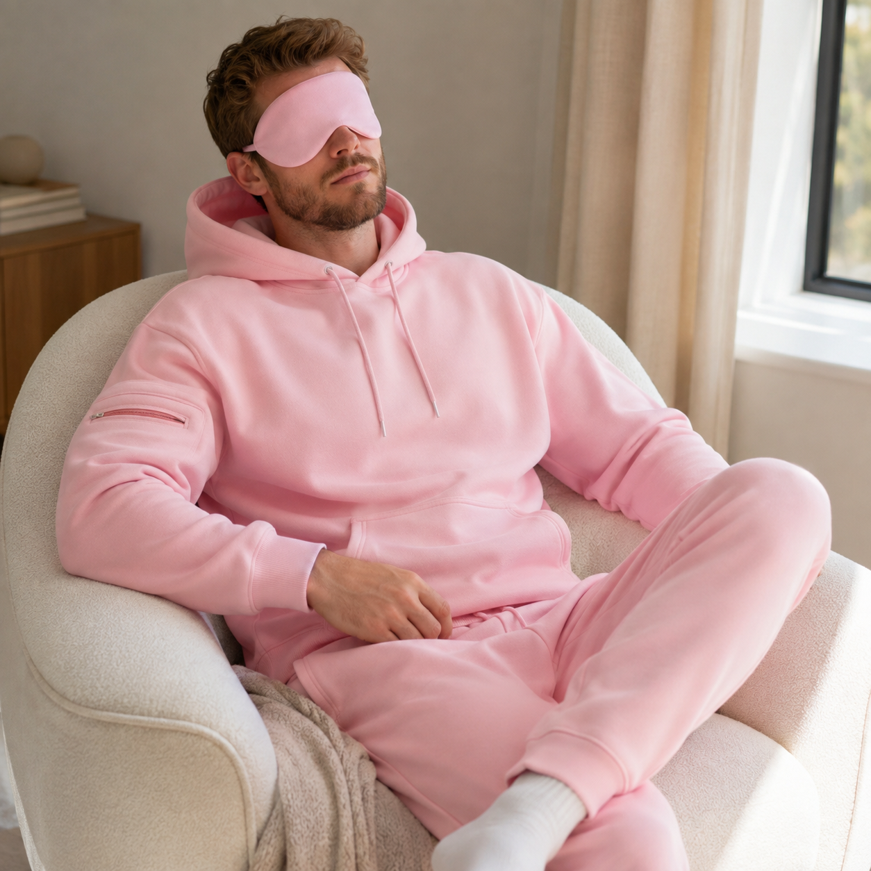 Soft Feel Travel Hoodie With Cover Design