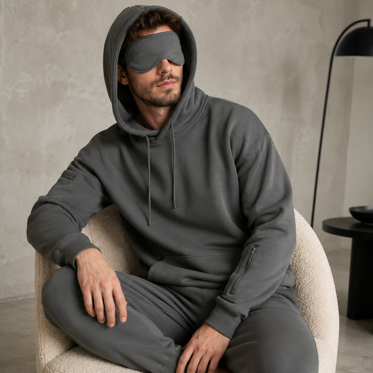Soft Feel Travel Hoodie With Cover Design
