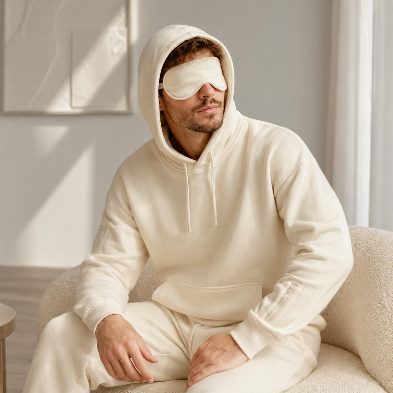 Soft Feel Travel Hoodie With Cover Design