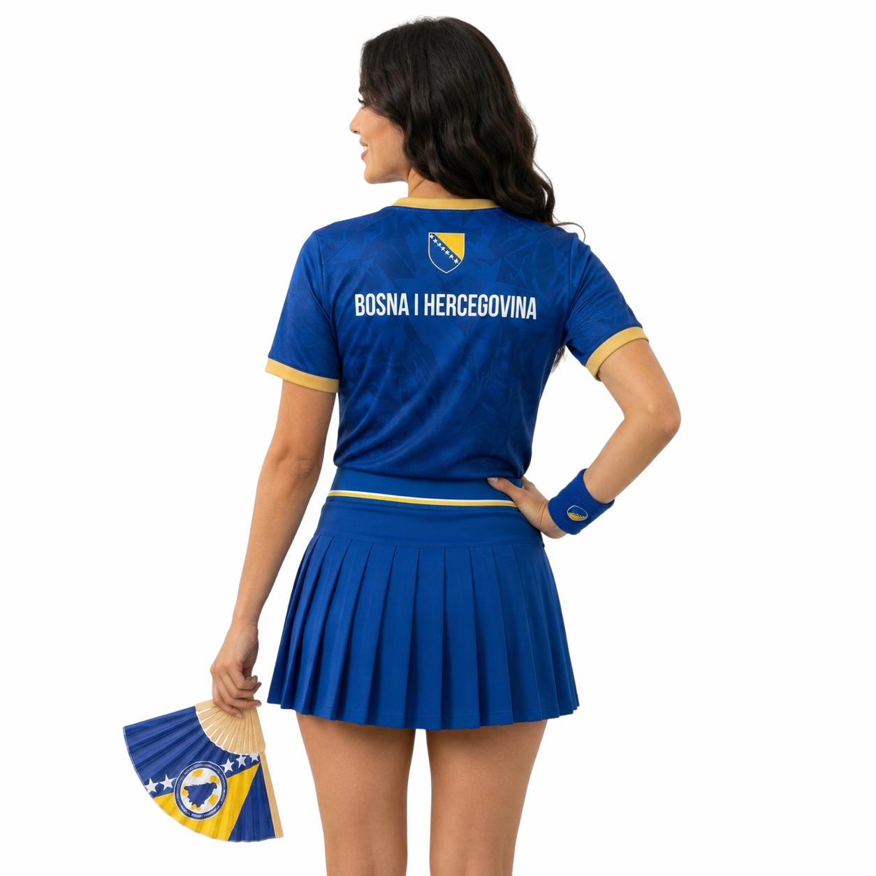 FIFA 2026 Bosnia And Herzegovina Football Themed Two Piece Skirt Set For Women