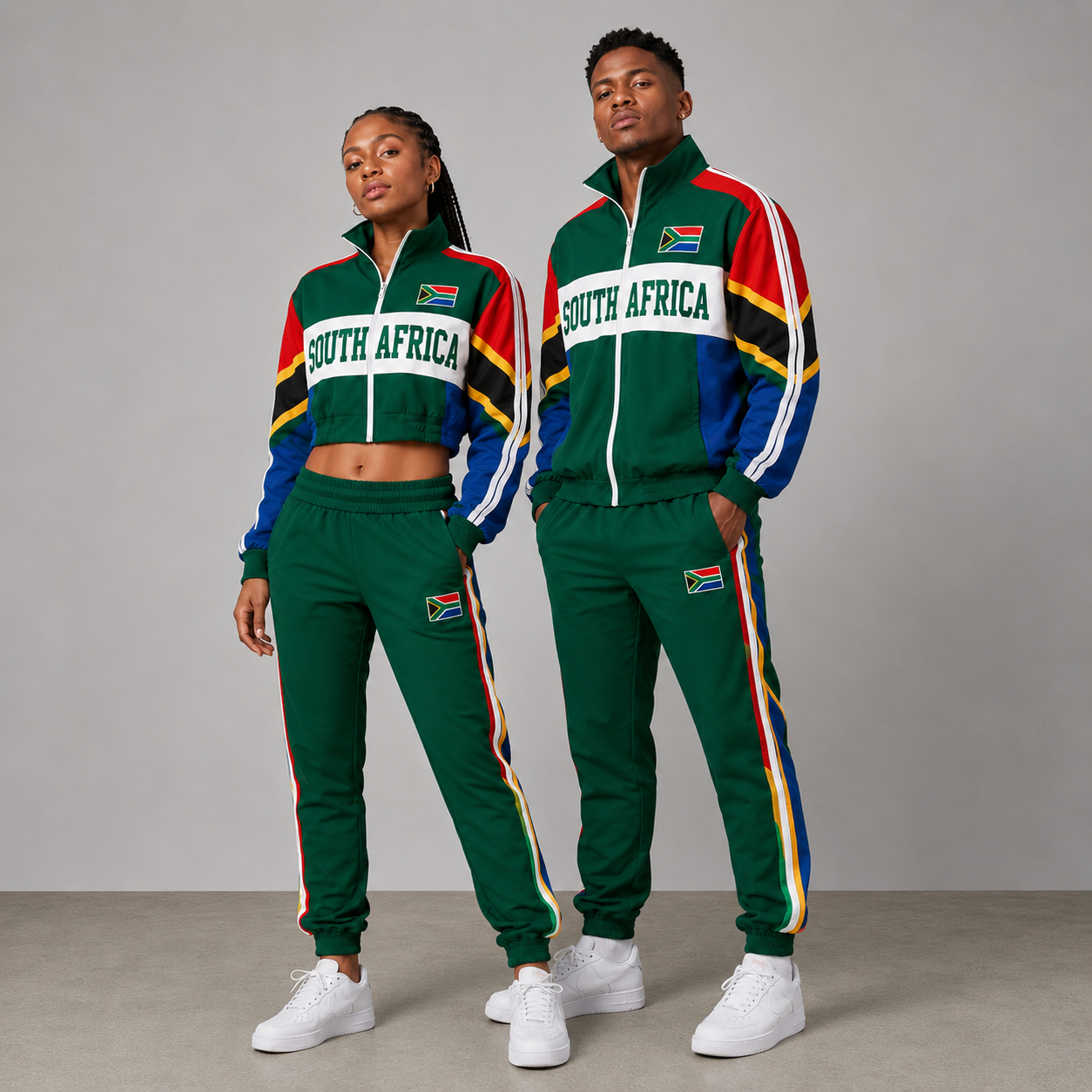 FIFA World Cup 2026 Themed South Africa Football Fan Sweatshirt And Jogger Set