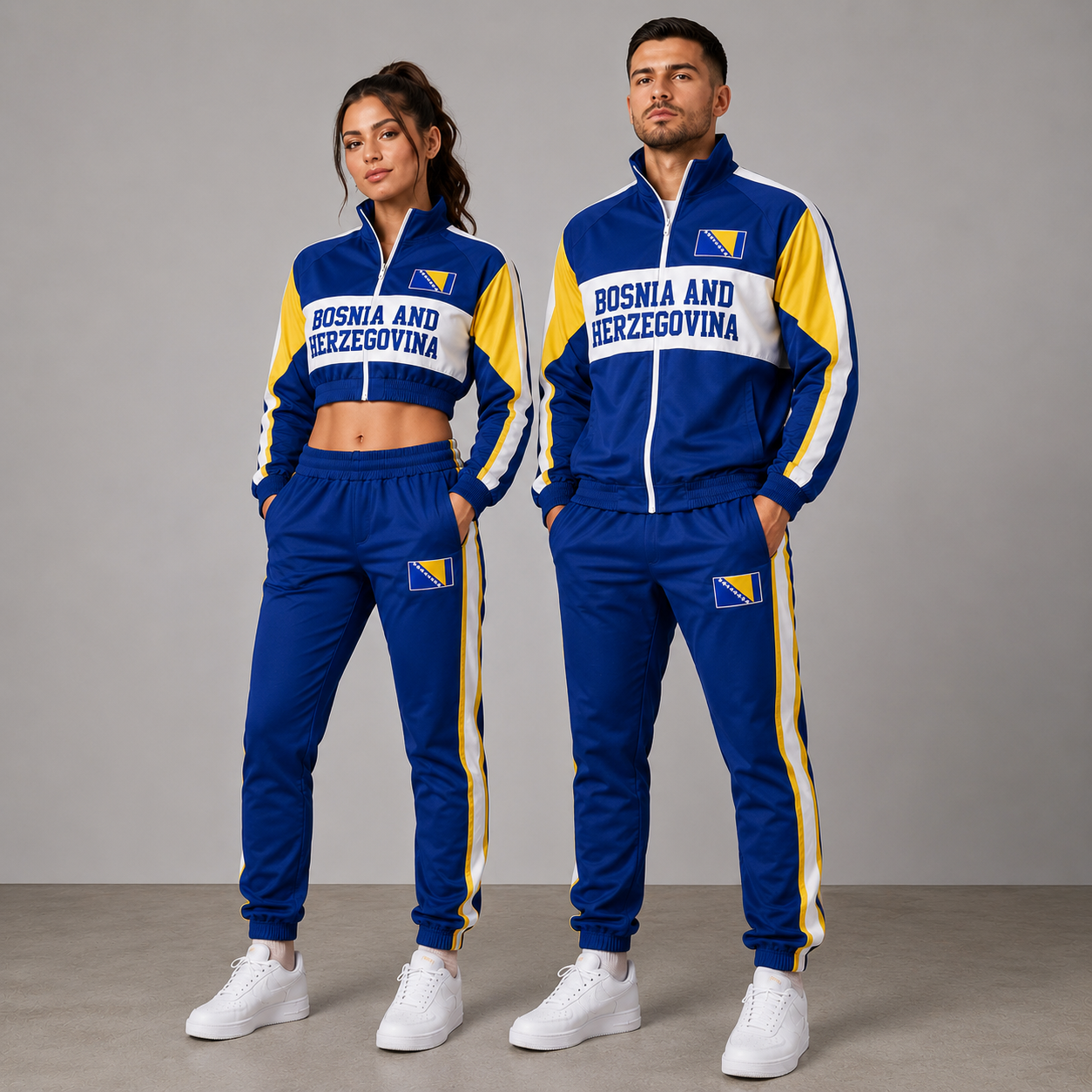 FIFA World Cup 2026 Themed Bosnia and Herzegovina Football Fan Sweatshirt And Jogger Set
