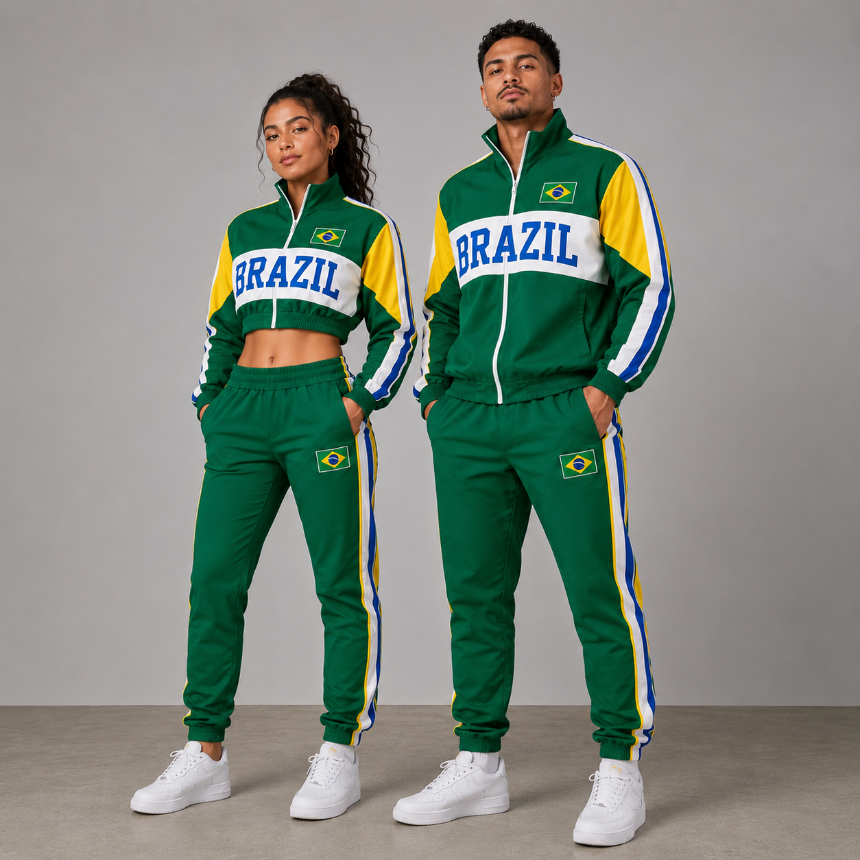FIFA World Cup 2026 Themed Brazil Football Fan Sweatshirt And Jogger Set