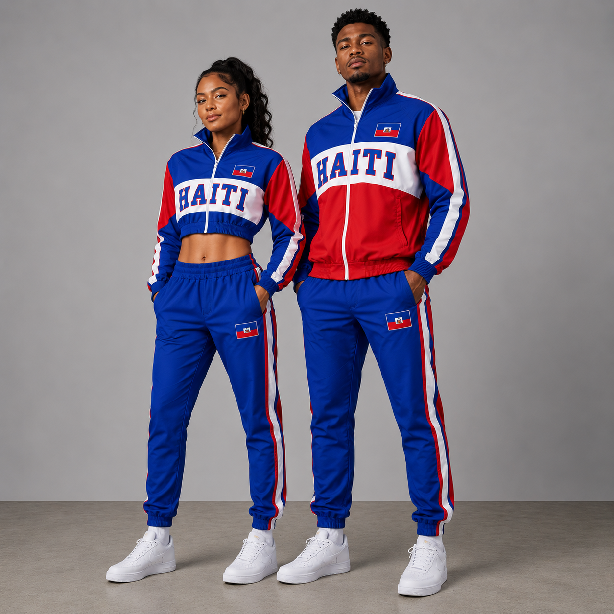 FIFA World Cup 2026 Themed Haiti Football Fan Sweatshirt And Jogger Set