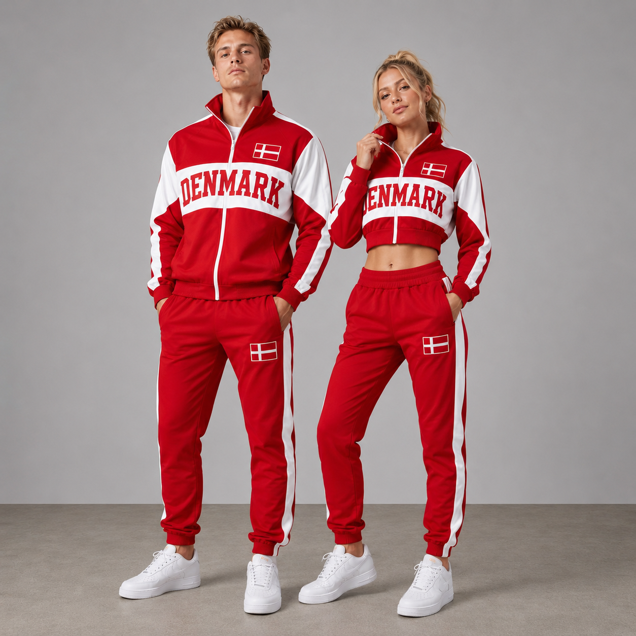 FIFA World Cup 2026 Themed Denmark Football Fan Sweatshirt And Jogger Set