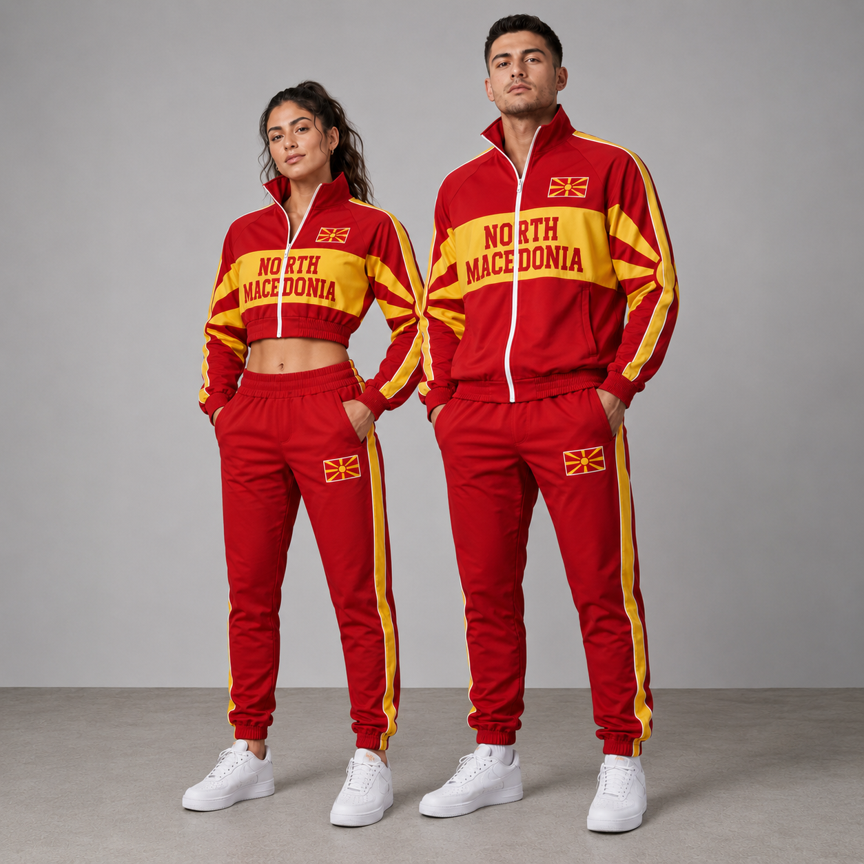 FIFA World Cup 2026 Themed North Macedonia Football Fan Sweatshirt And Jogger Set