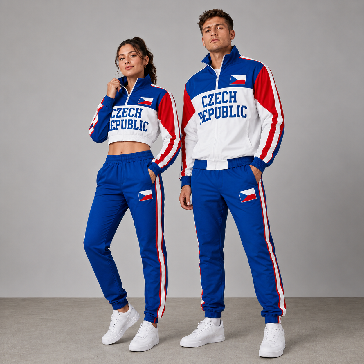 FIFA World Cup 2026 Themed Czech Republic Football Fan Sweatshirt And Jogger Set