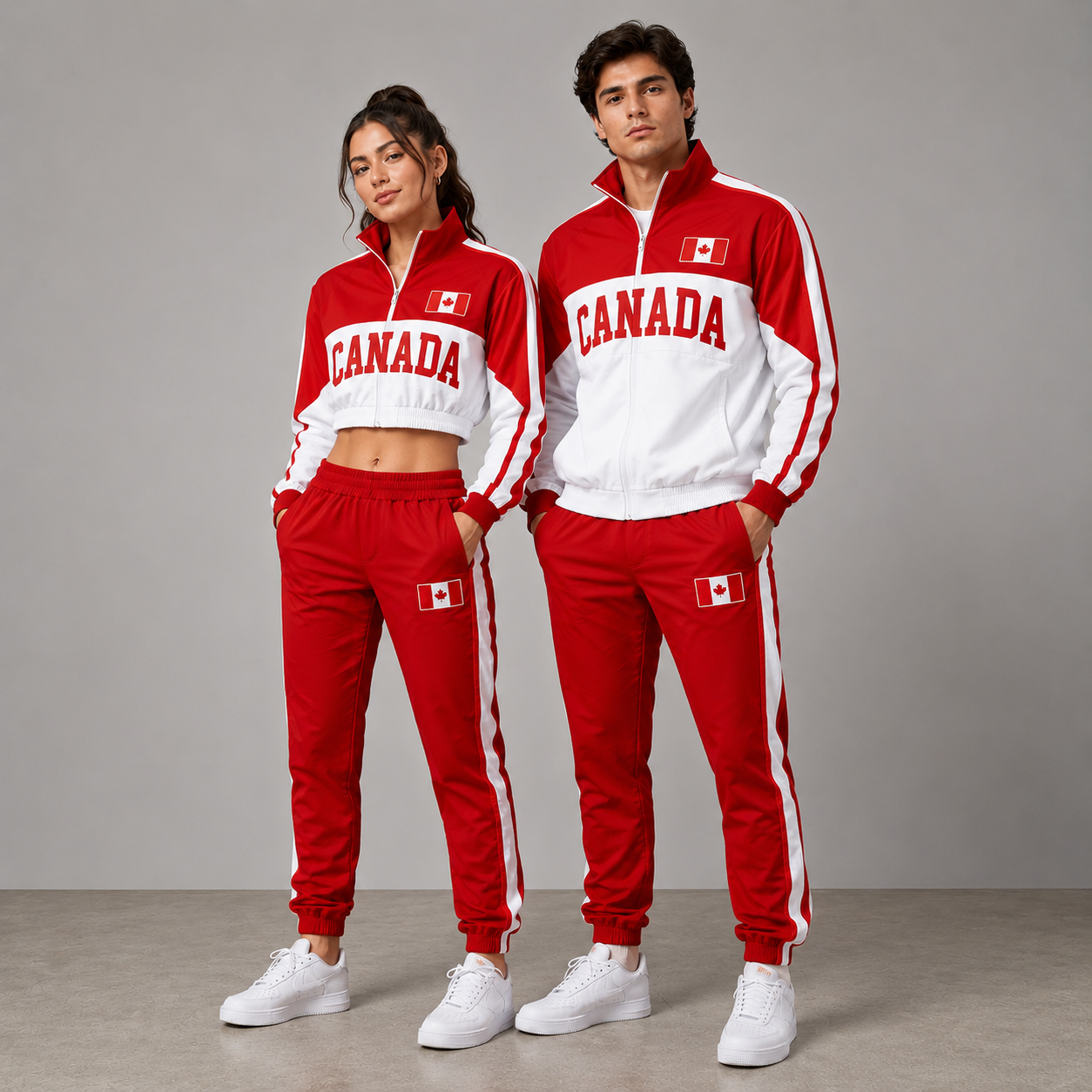 FIFA World Cup 2026 Themed Canada Football Fan Sweatshirt And Jogger Set