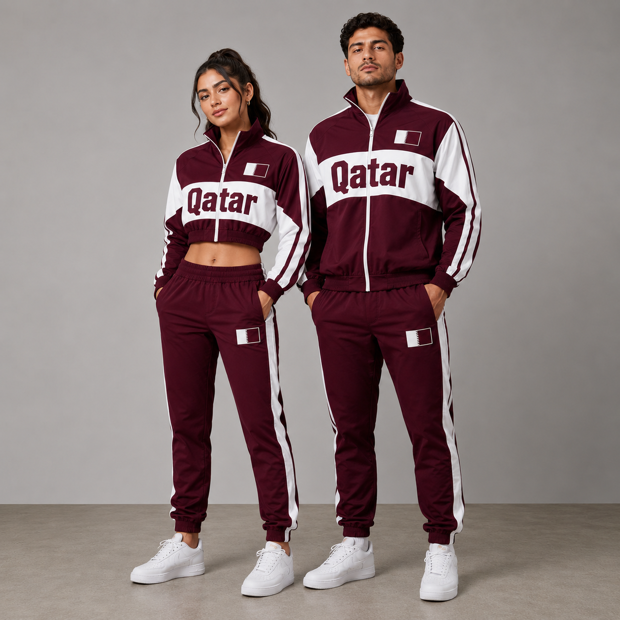FIFA World Cup 2026 Themed Qatar Football Fan Sweatshirt And Jogger Set