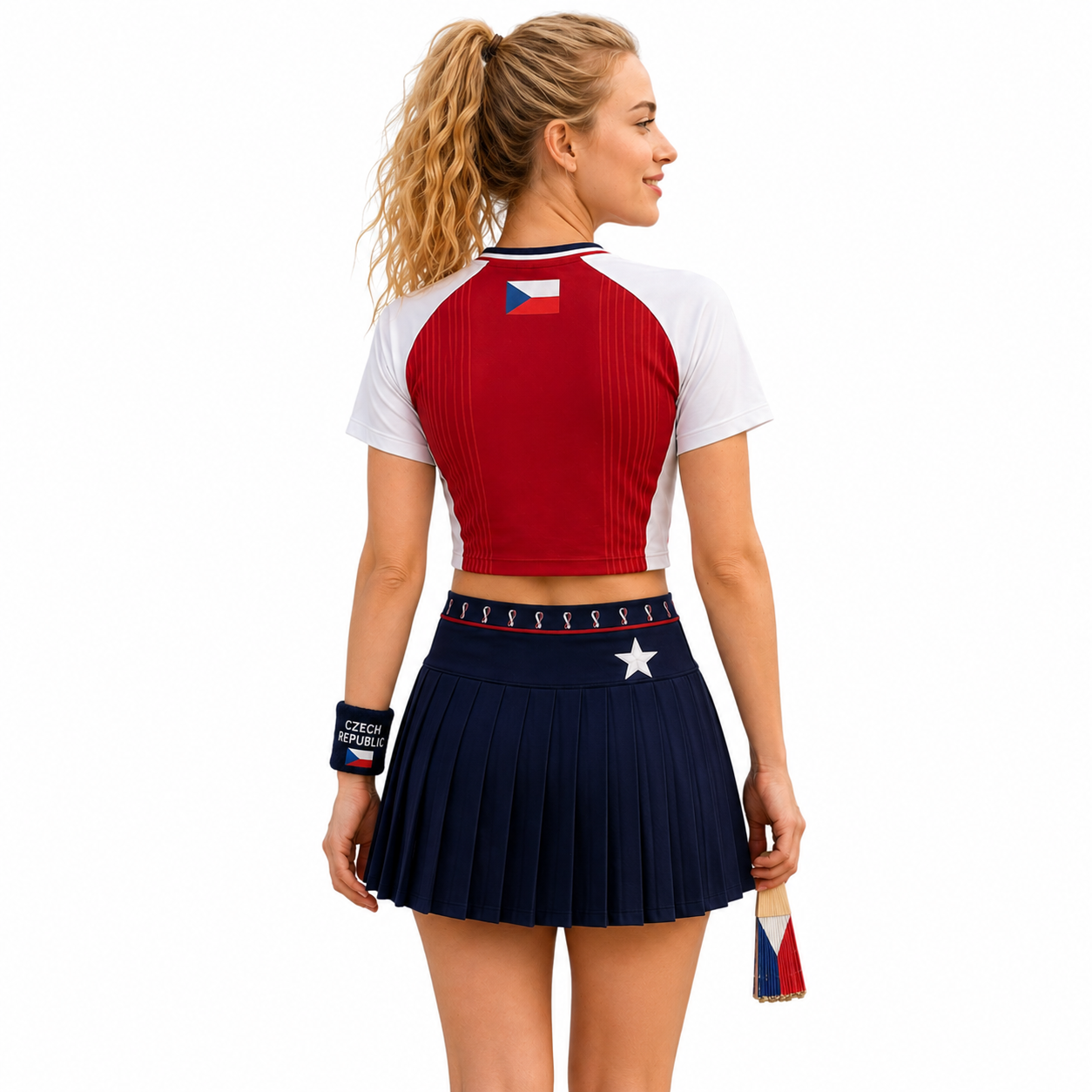 FIFA 2026 Czech Republic Football Themed Two Piece Skirt Set For Women