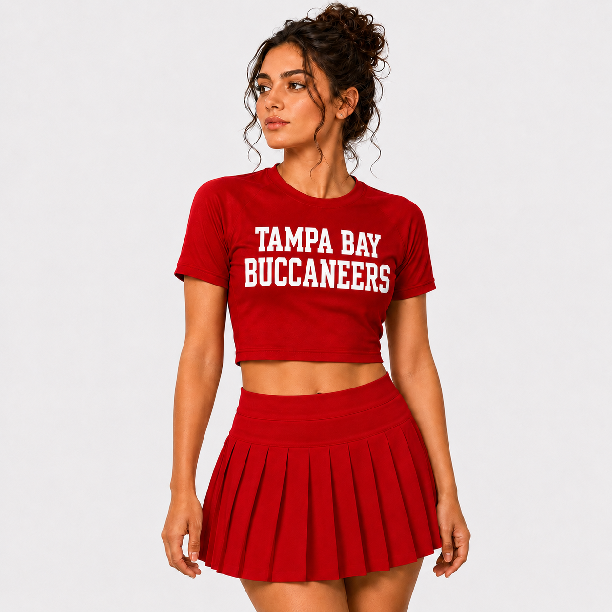 Tampa Bay Buccaneers Football Team Printed Two Piece Top And Skirt Set For Women