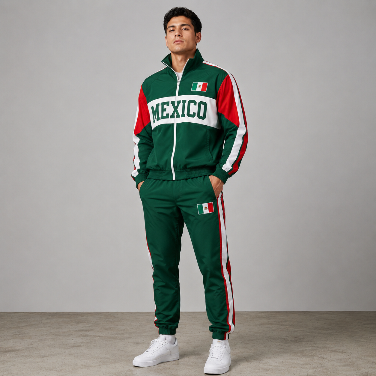 World Cup 2026 Themed Mexico Football Fan Sweatshirt And Jogger Set