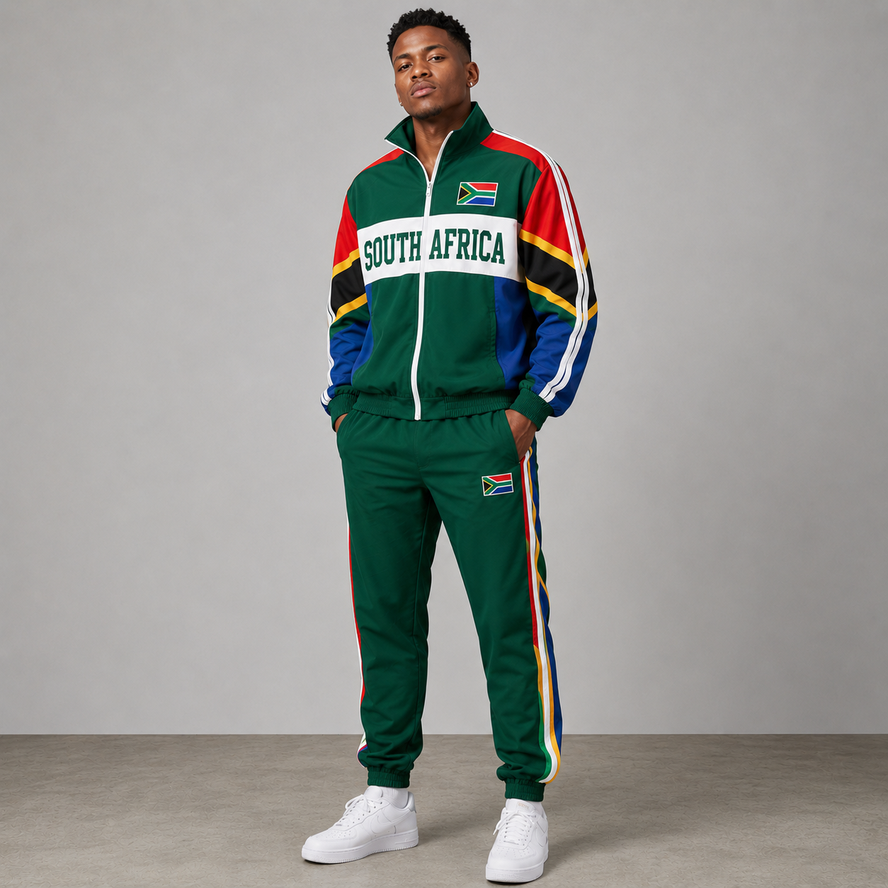 World Cup 2026 Themed South Africa Football Fan Sweatshirt And Jogger Set