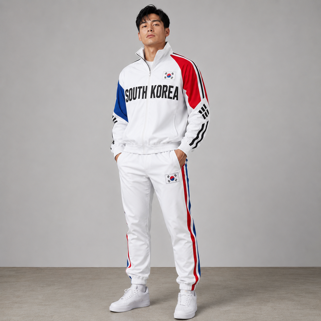 World Cup 2026 Themed South Korea Football Fan Sweatshirt And Jogger Set
