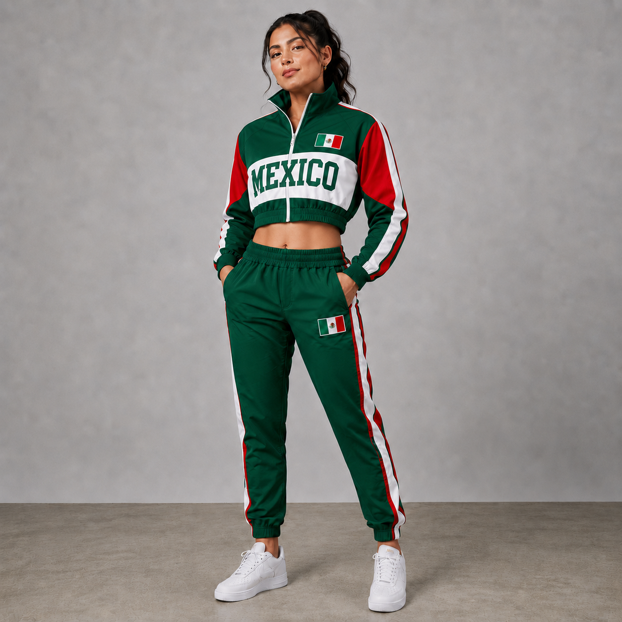 World Cup 2026 Themed Mexico Football Fan Sweatshirt And Jogger Set