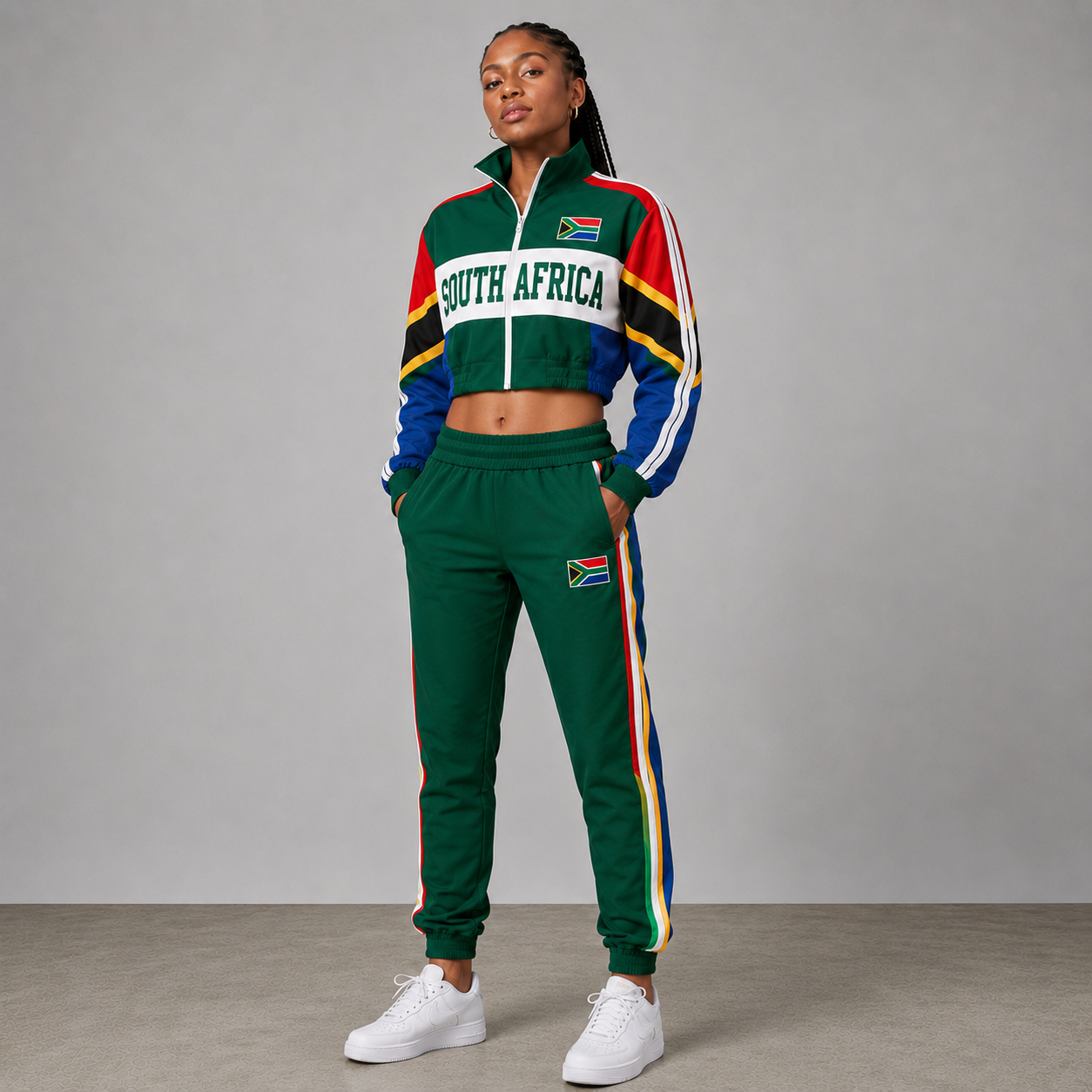 World Cup 2026 Themed South Africa Football Fan Sweatshirt And Jogger Set