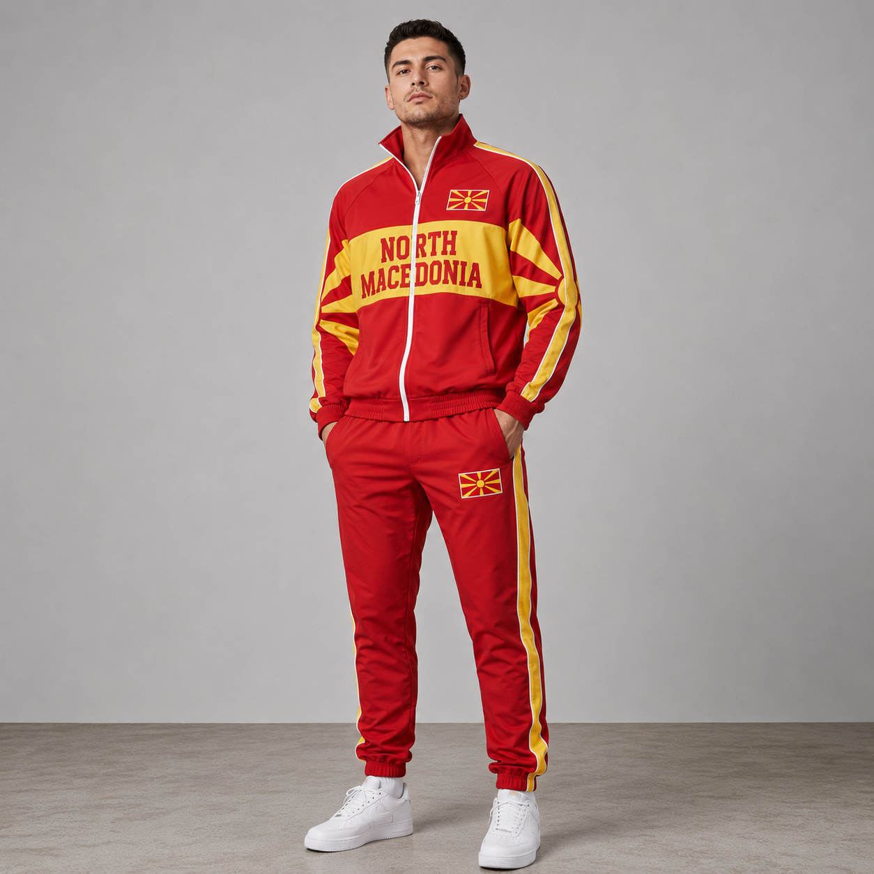 World Cup 2026 Themed North Macedonia Football Fan Sweatshirt And Jogger Set