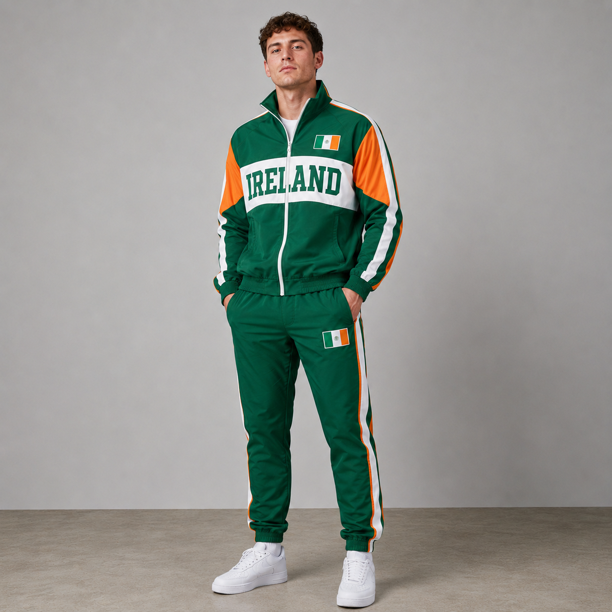World Cup 2026 Themed Ireland Football Fan Sweatshirt And Jogger Set