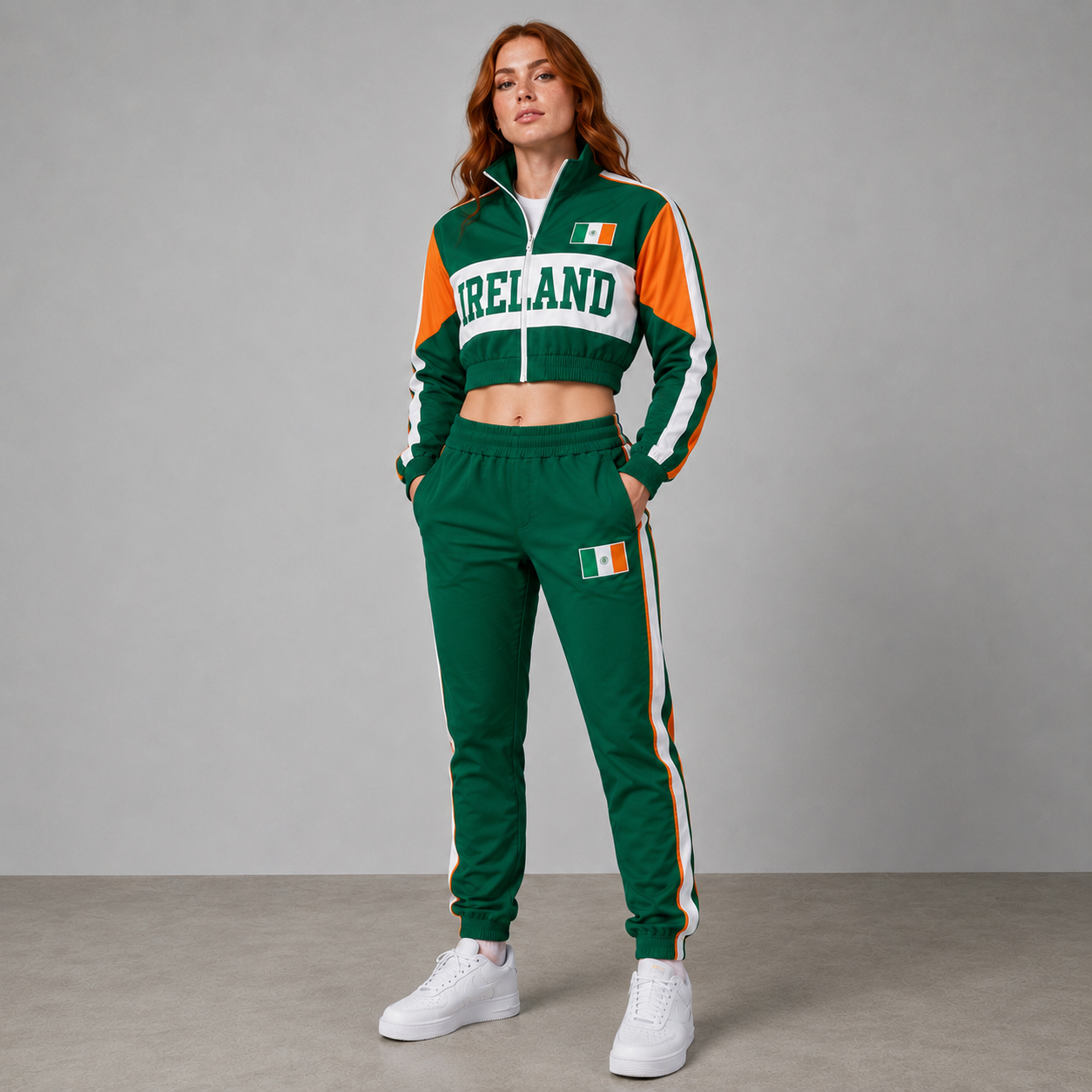 World Cup 2026 Themed Ireland Football Fan Sweatshirt And Jogger Set