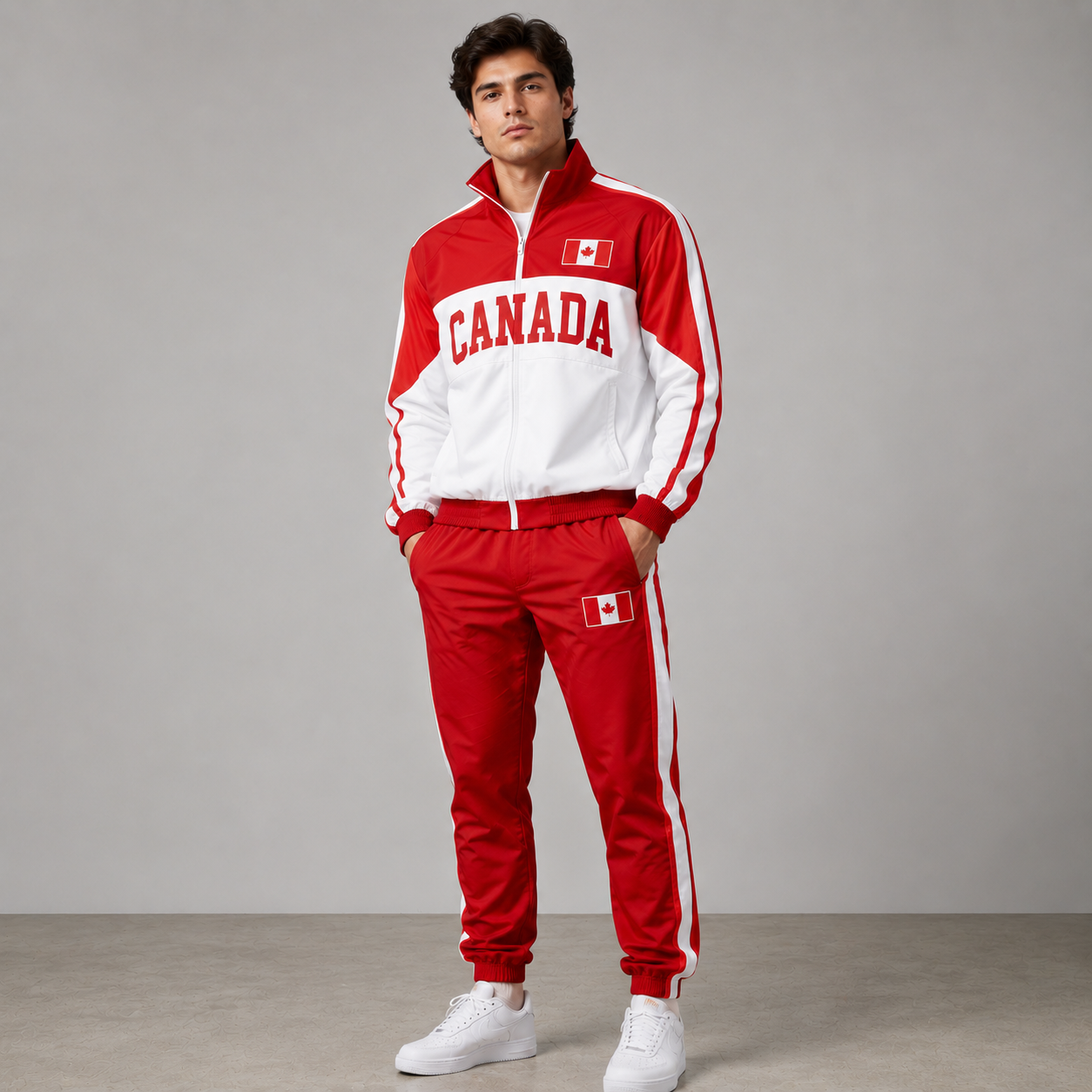World Cup 2026 Themed Canada Football Fan Sweatshirt And Jogger Set