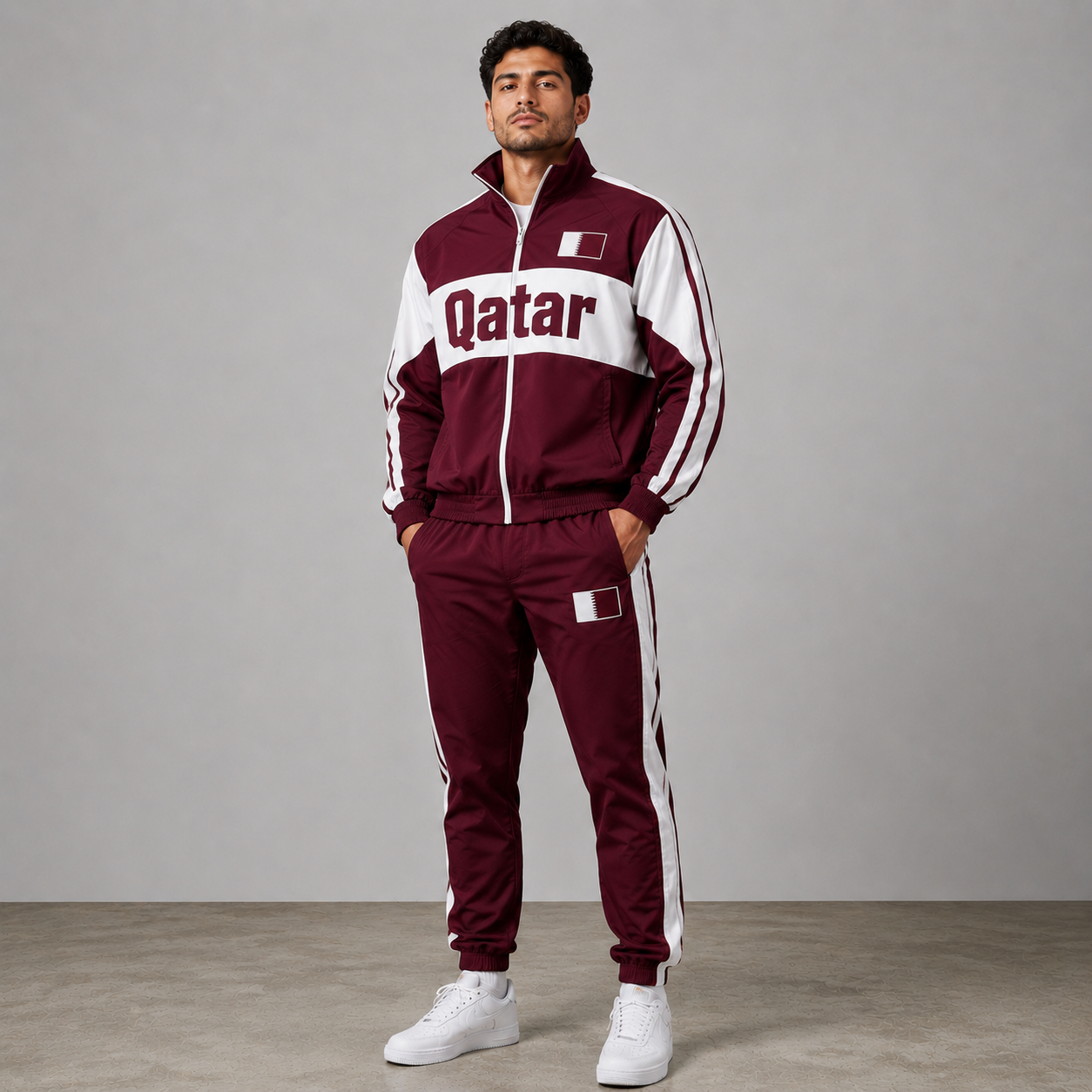 World Cup 2026 Themed Qatar Football Fan Sweatshirt And Jogger Set