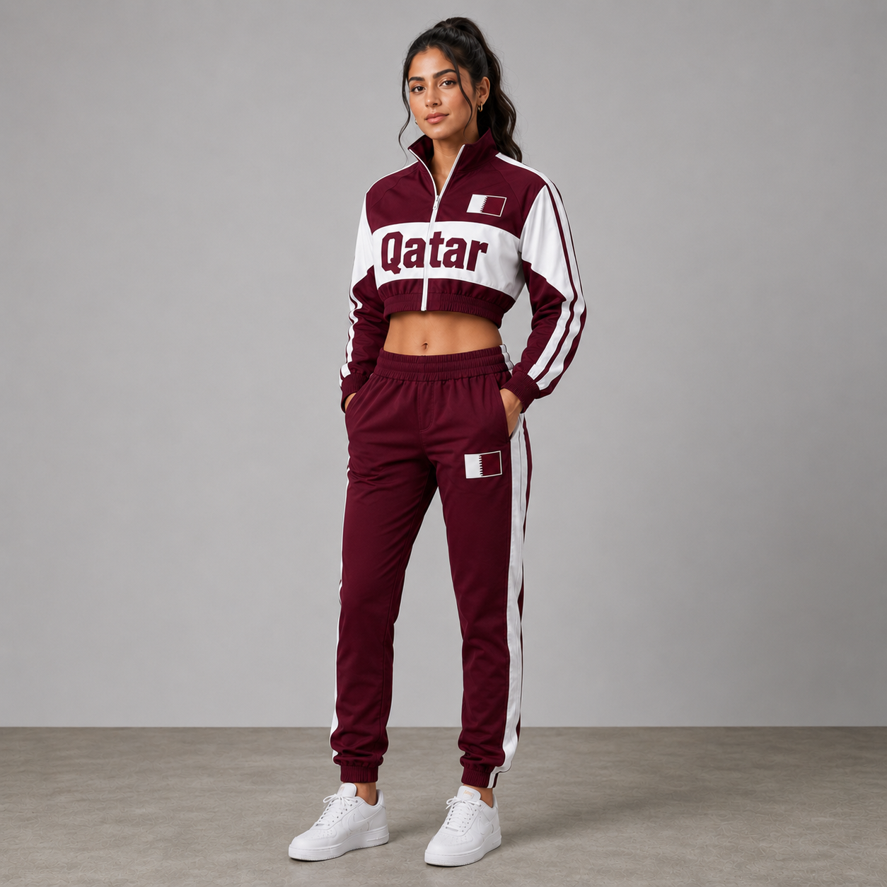 World Cup 2026 Themed Qatar Football Fan Sweatshirt And Jogger Set
