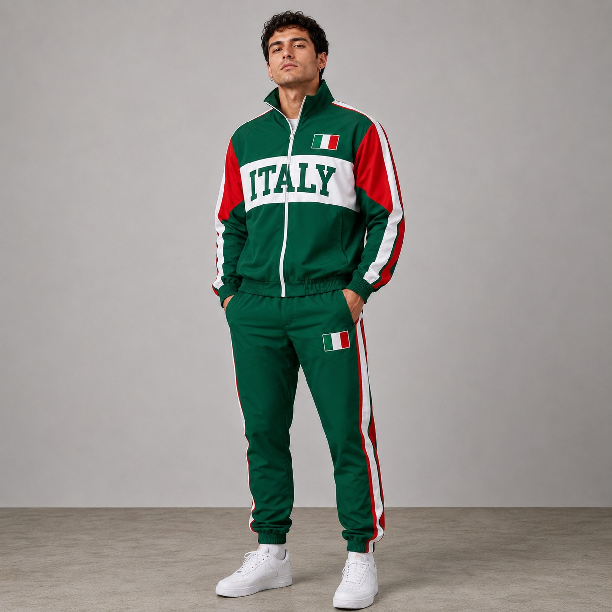 World Cup 2026 Themed Italy Football Fan Sweatshirt And Jogger Set