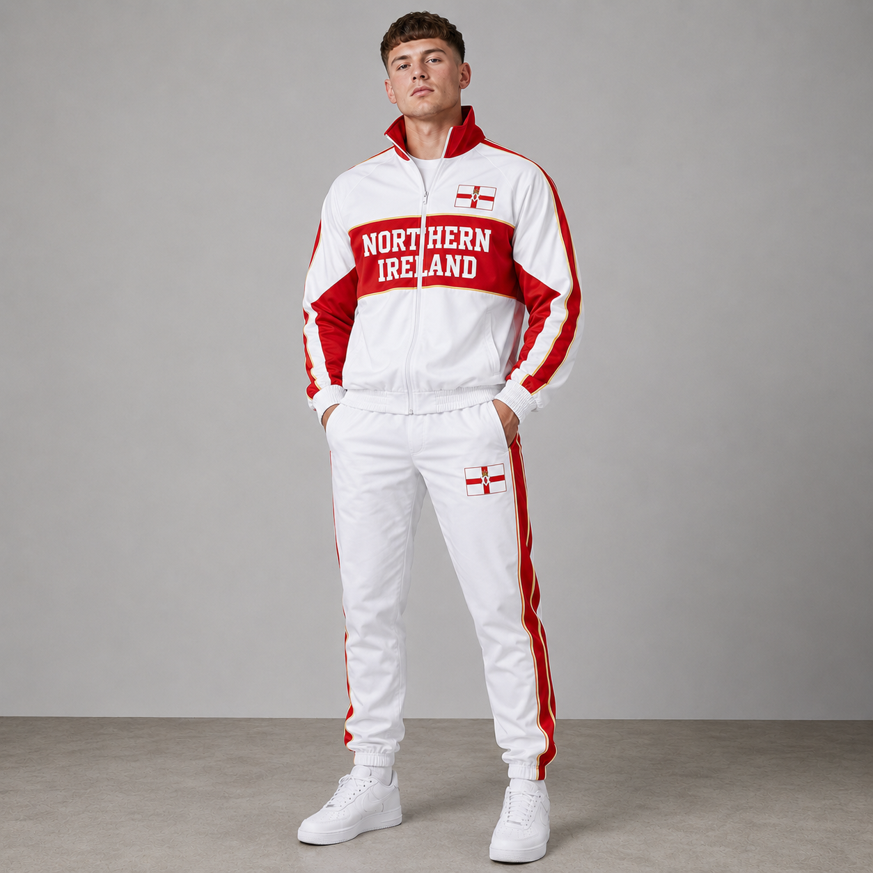 World Cup 2026 Themed Northern Ireland Football Fan Sweatshirt And Jogger Set