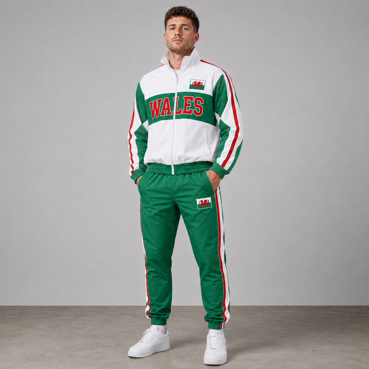 World Cup 2026 Themed Wales Football Fan Sweatshirt And Jogger Set