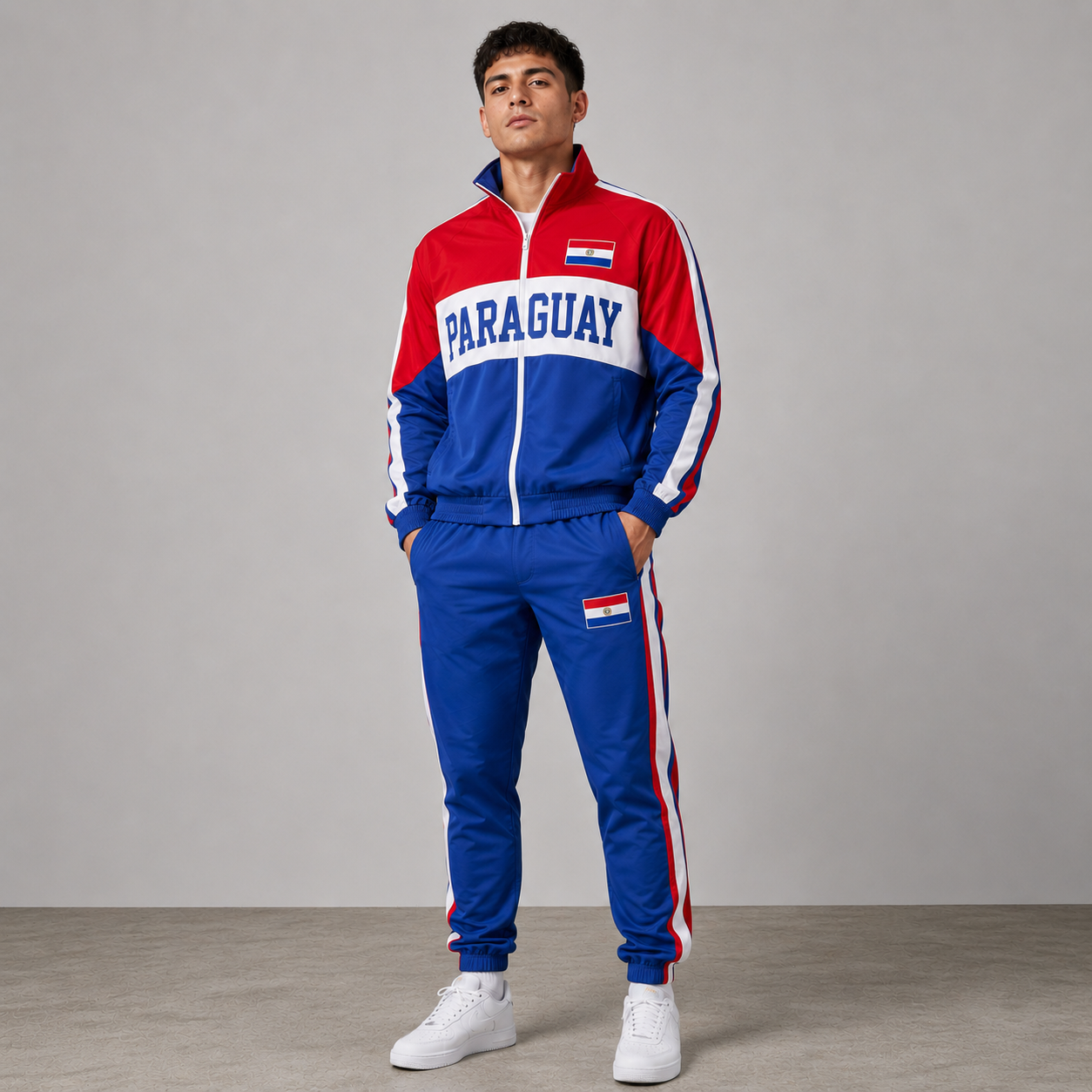 World Cup 2026 Themed Paraguay Football Fan Sweatshirt And Jogger Set