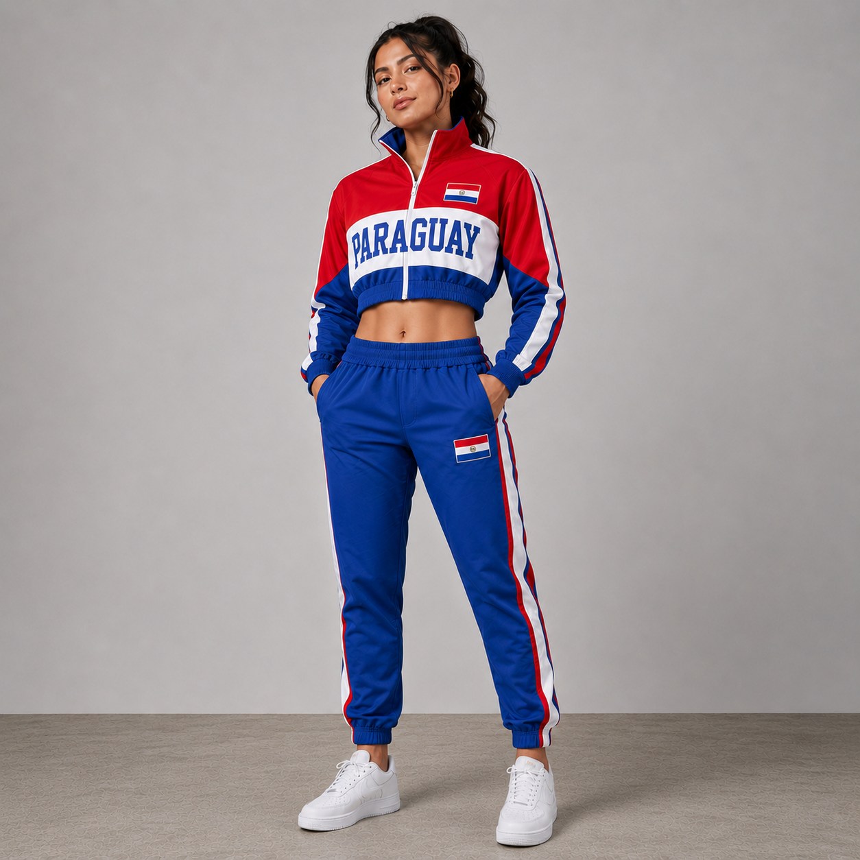 World Cup 2026 Themed Paraguay Football Fan Sweatshirt And Jogger Set