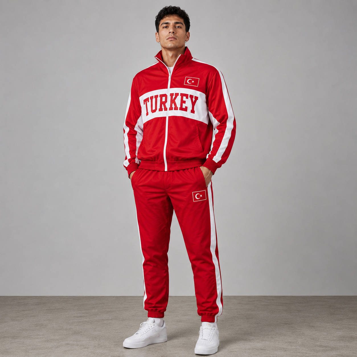 World Cup 2026 Themed Turkey Football Fan Sweatshirt And Jogger Set
