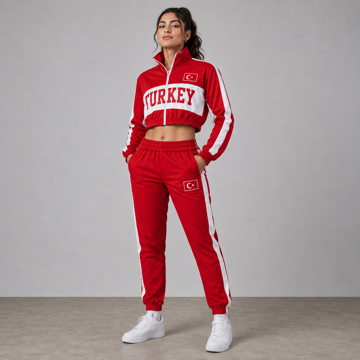 World Cup 2026 Themed Turkey Football Fan Sweatshirt And Jogger Set