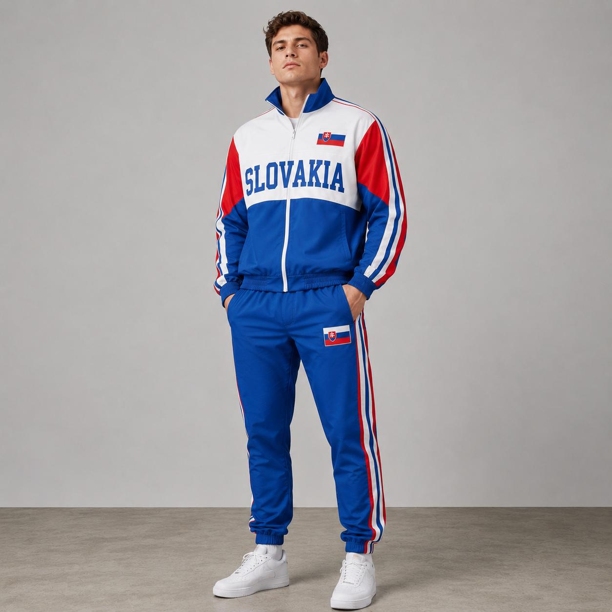World Cup 2026 Themed Slovakia Football Fan Sweatshirt And Jogger Set